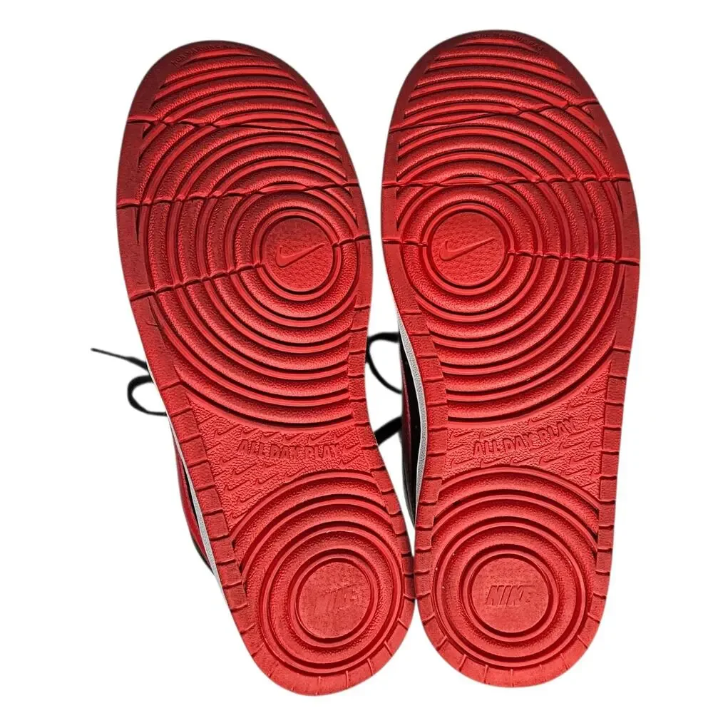 Nike Court Borough Mid 2 Big Kids' Shoes University Red Black Size 7Y / W 8.5